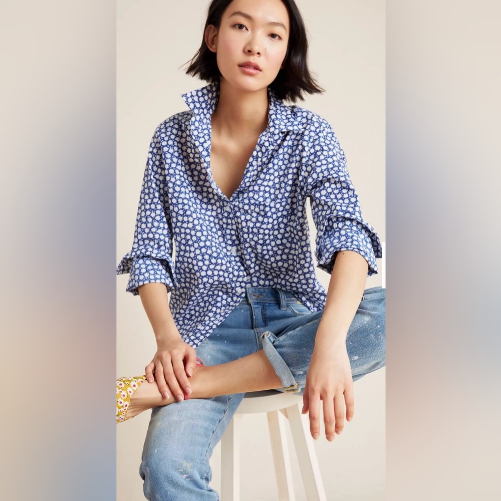 Anthropologie Grayson The Hero Daisies Button Front Blouse